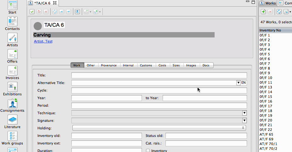 Creating an Inventory Number