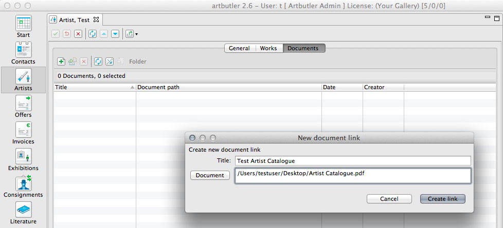 Adding a Document